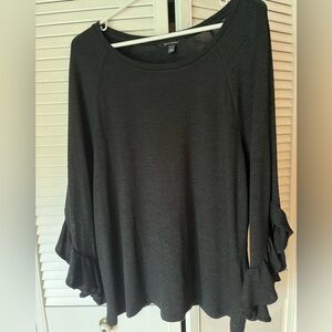 Banana Republic Black Top with Ruffled Sleeves